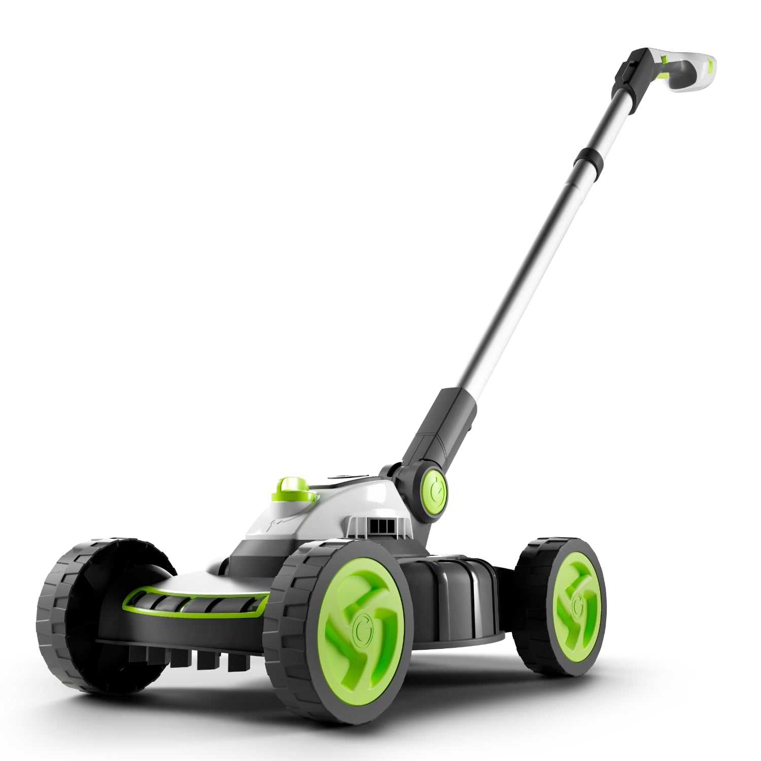Cordless Electric Lawnmower 25cm 10in 5200RPM 18V 30 Mins Runtime Grey Green White