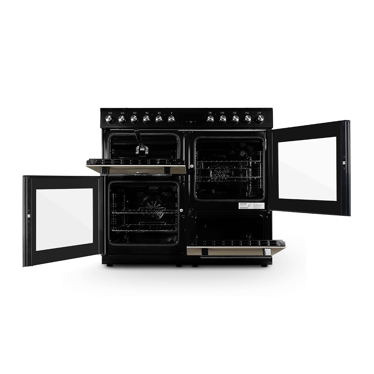 Dual Fuel Range Cooker 100cm Freestanding 7 Burners 2 Ovens Cream