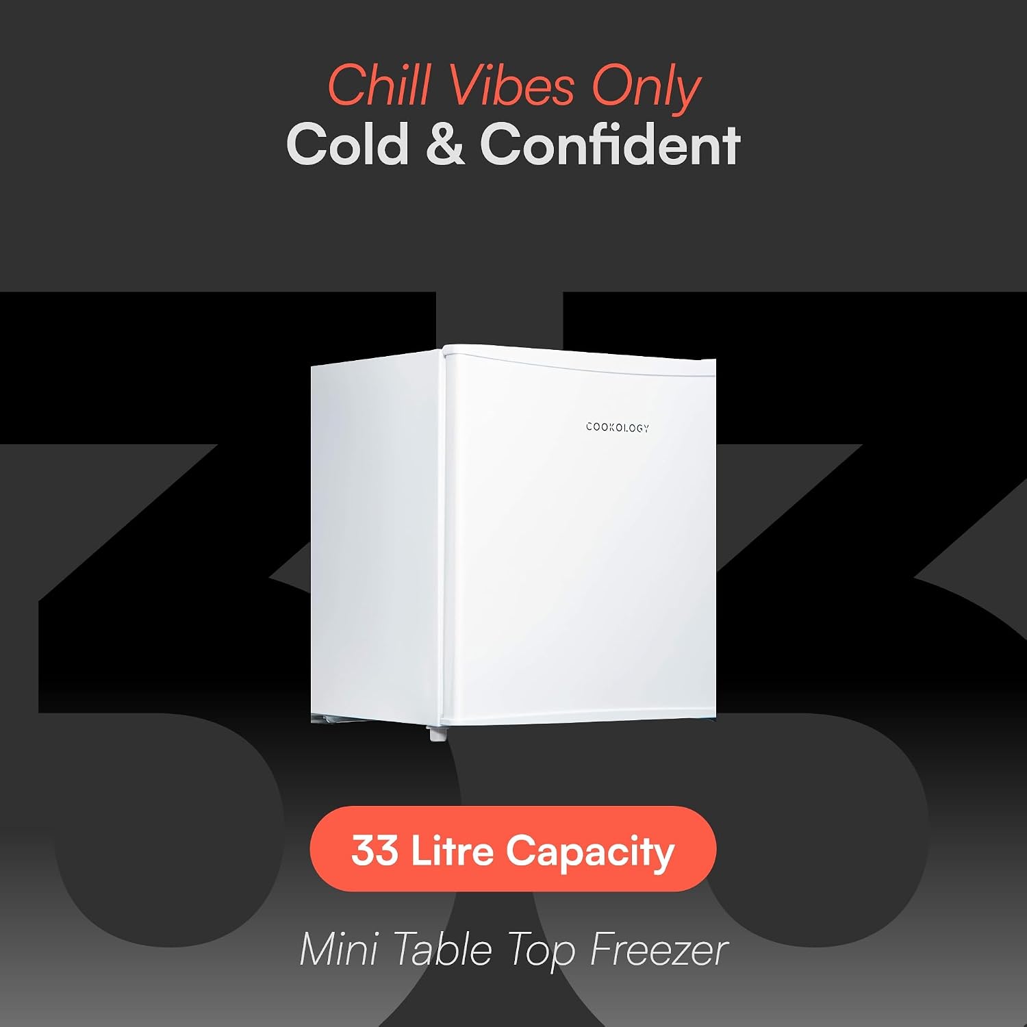 Freestanding Mini Freezer 31L 42dB Adjustable Temperature White