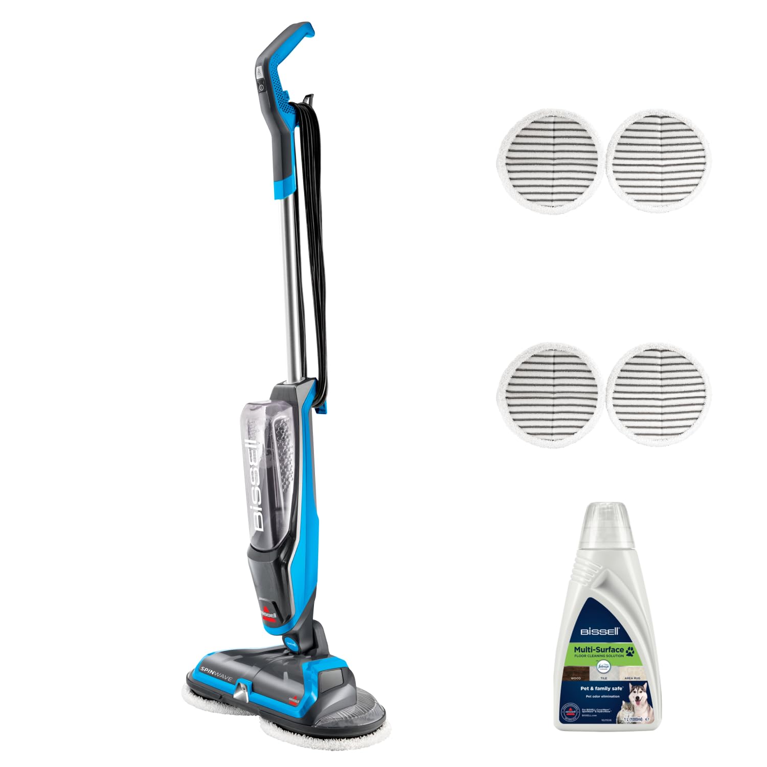 Electric Mop 105W Rotating Pads Hard Floor Cleaner Polisher Titanium/Blue