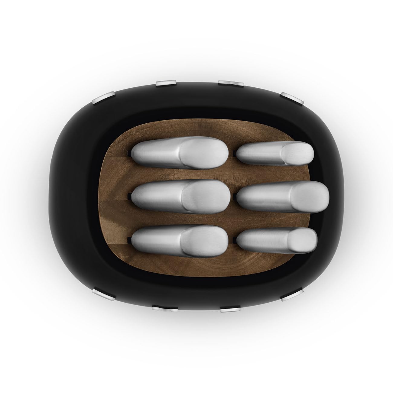Knife Block Set With Integrated Sharpener 6-Piece Stainless Steel Black