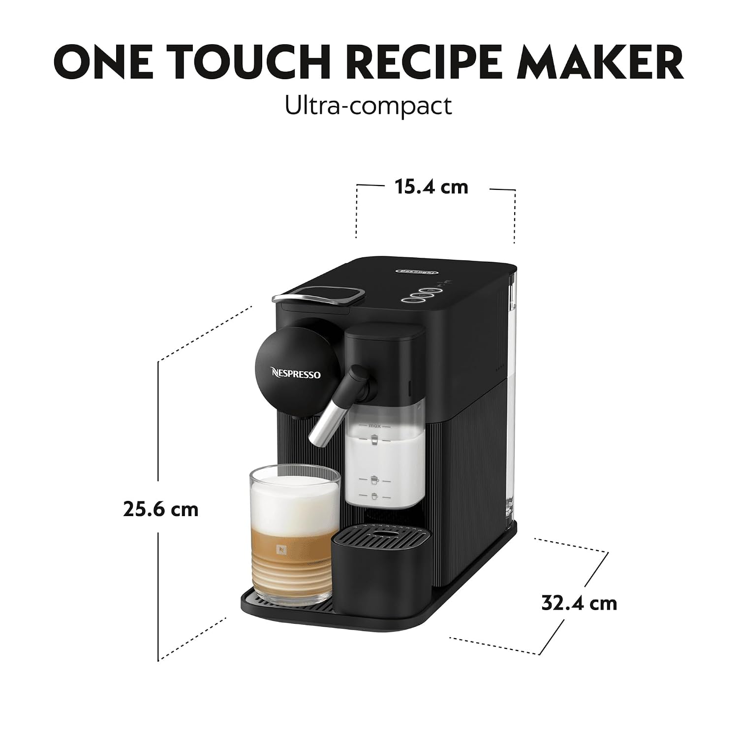 Coffee Maker 19 Bar Capsule Espresso Machine Automatic Milk Frother Black