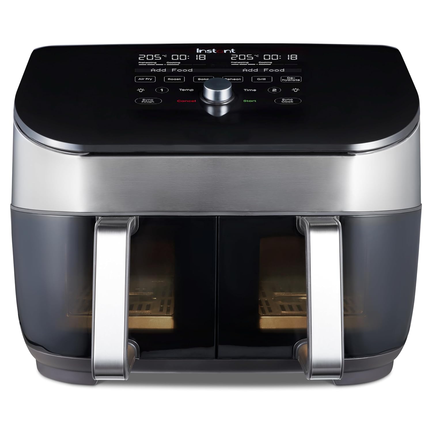 Dual Basket Air Fryer 7.6L 1700W 8 Functions Black