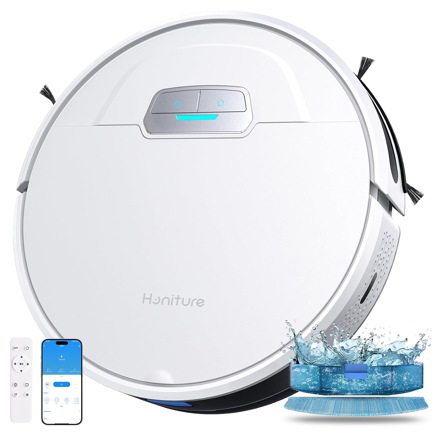 Robot Vacuum Cleaner 7000Pa LiDAR Navigation Auto-Empty White
