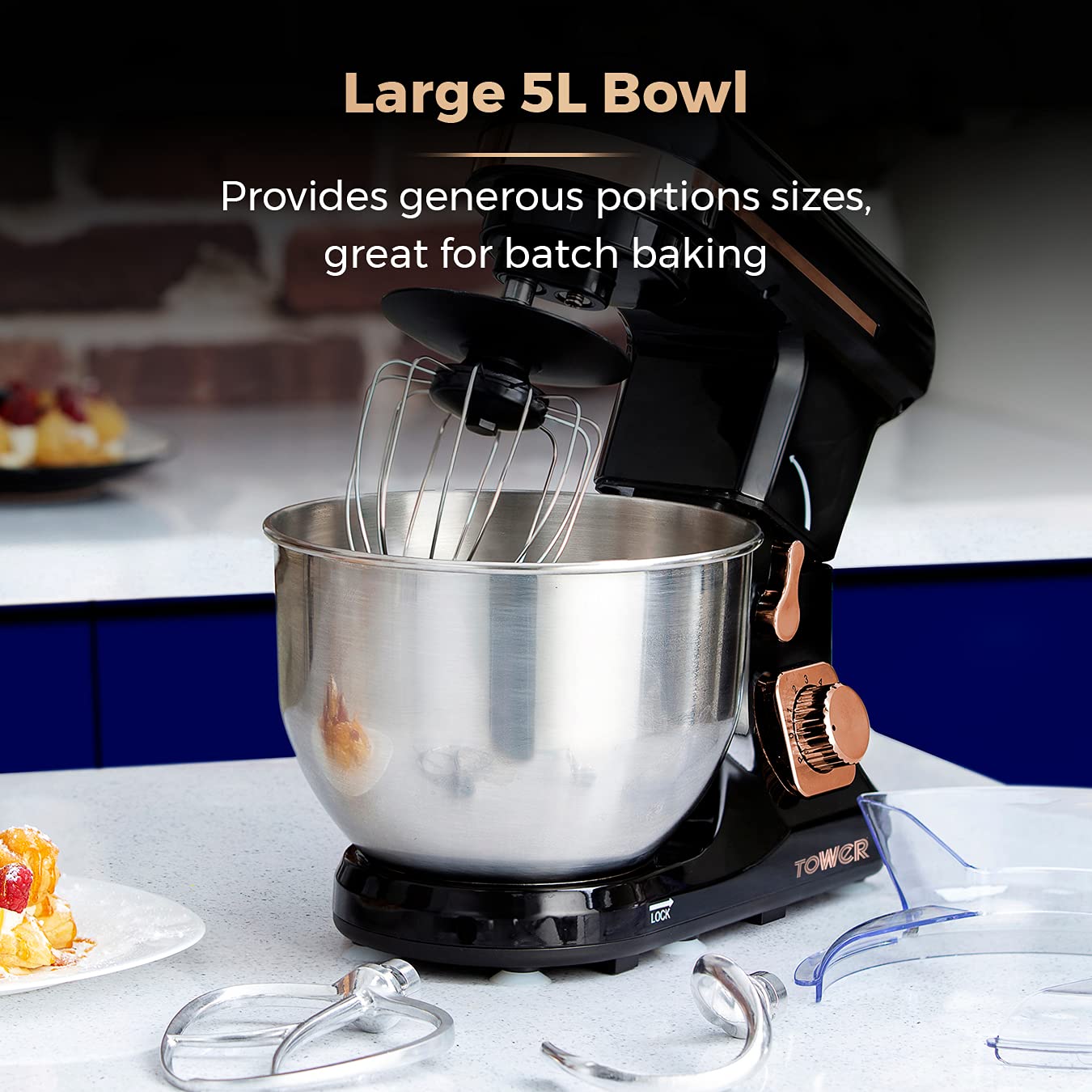 Stand Mixer 5L 6 Speeds Pulse Function 1000W Rose Gold