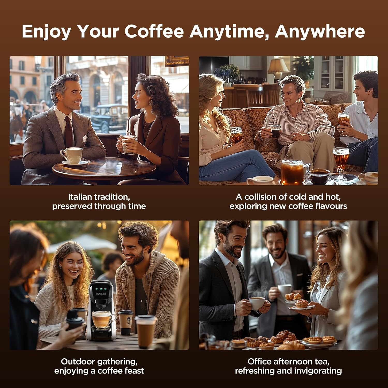 Pod Coffee Machine 5 In 1 20 Bar 0.8L Black