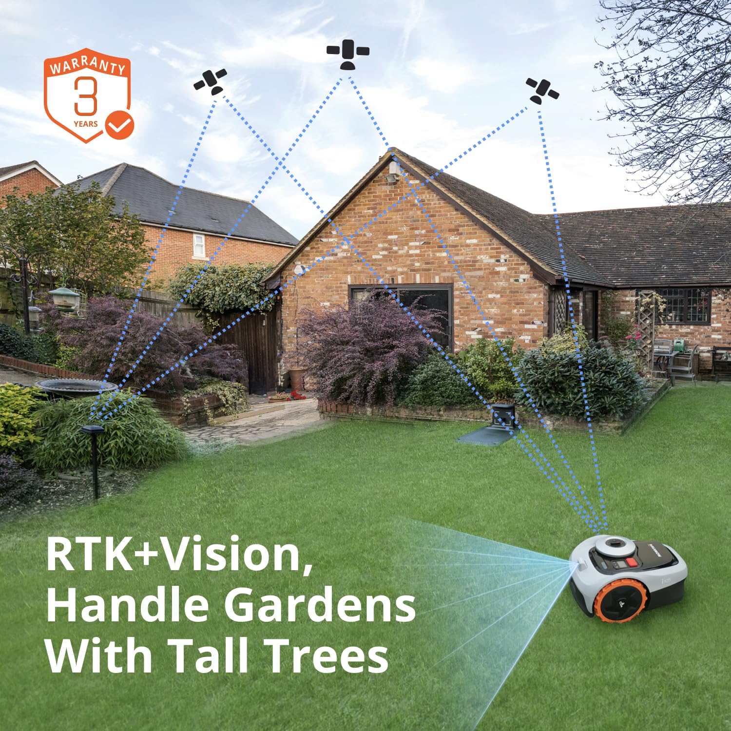 Robotic Lawn Mower 500m² EFLS 2.0 RTK Vision AI Mapping Grey