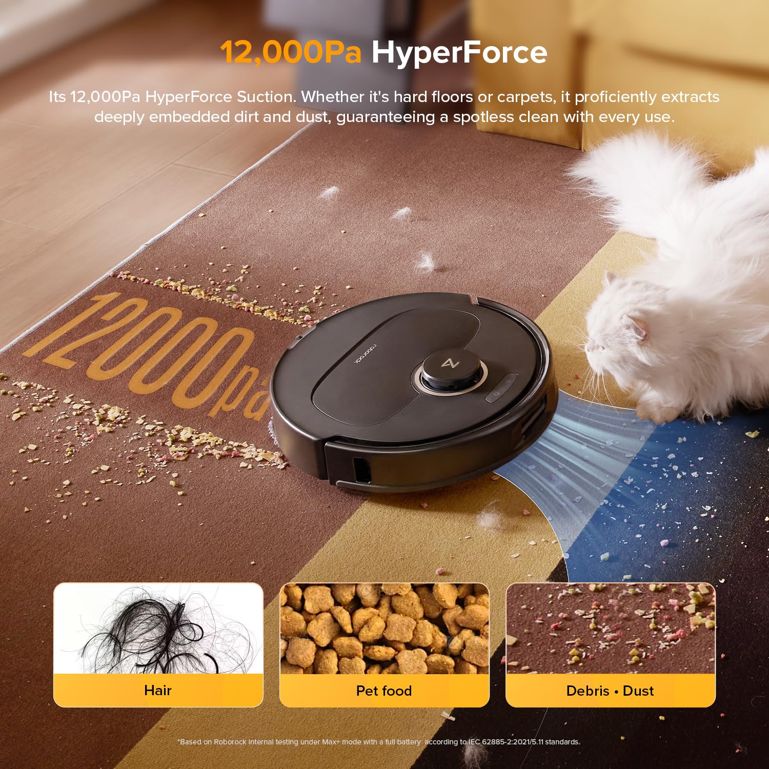 Robot Vacuum Cleaner With Mop 12000Pa Suction FlexiArm Edge Mopping Black