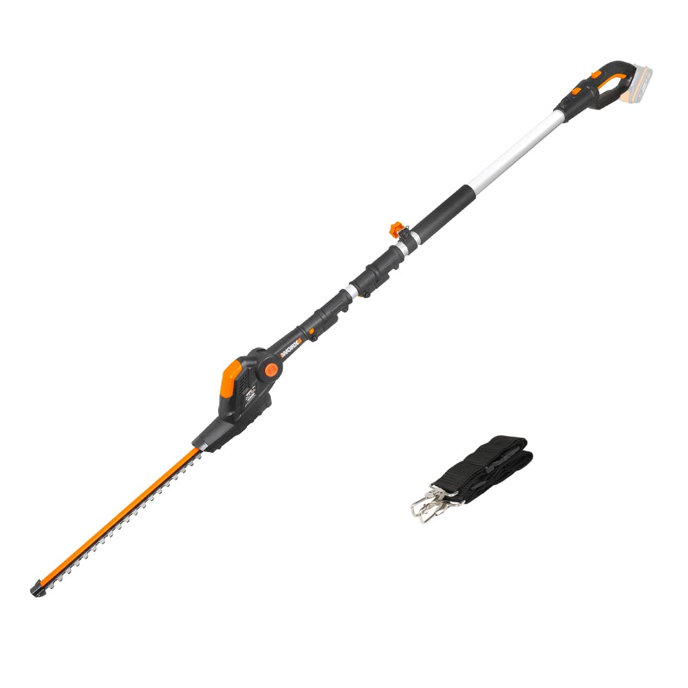 Cordless Pole Hedge Trimmer 45cm 3.2m Reach 10-Position Head Black