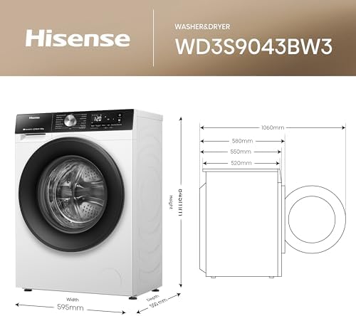 Washer Dryer 9Kg 6Kg 1400Rpm Steam Quick Wash Wifi White