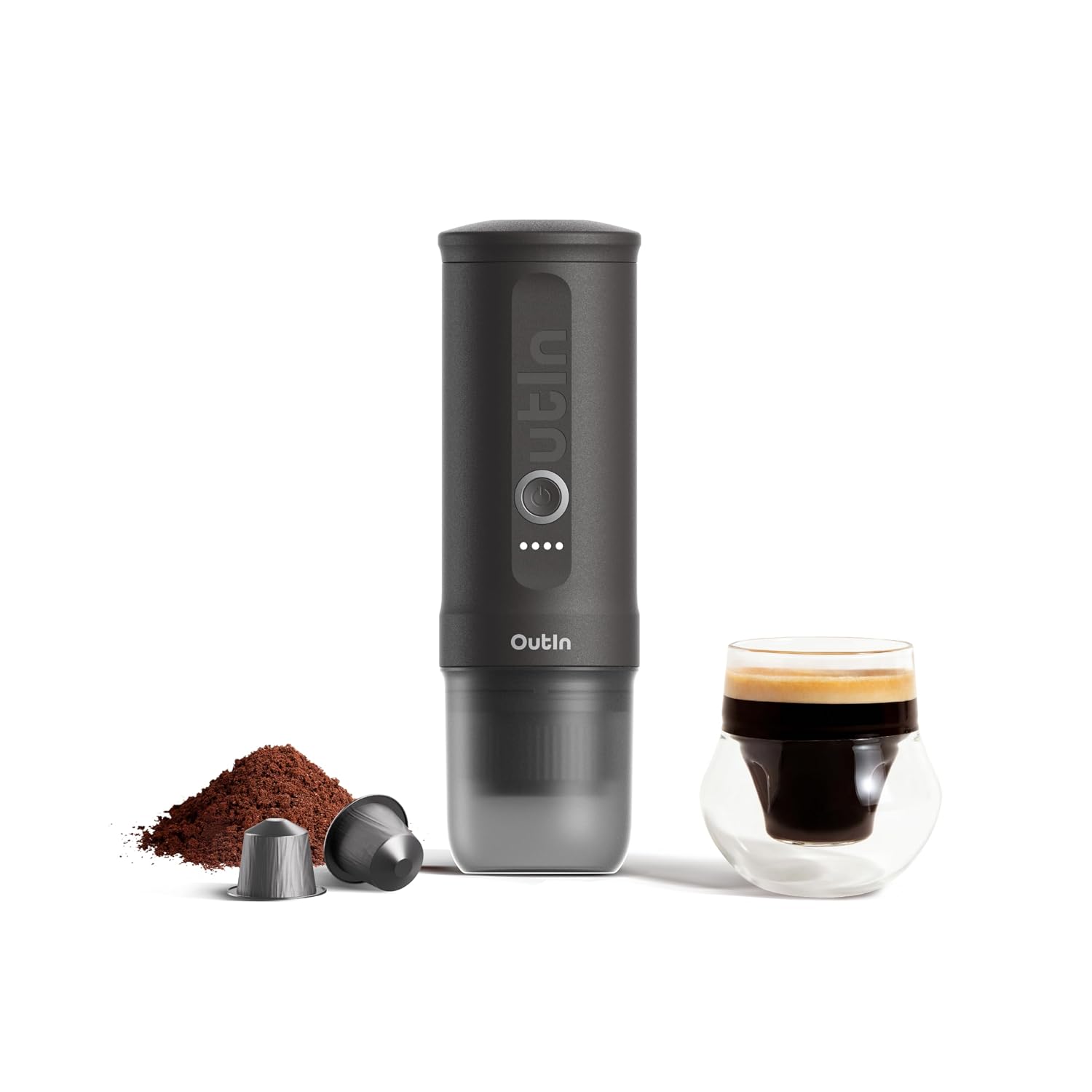 Portable Espresso Machine 20 Bar Self-Heating USB-C Space Grey
