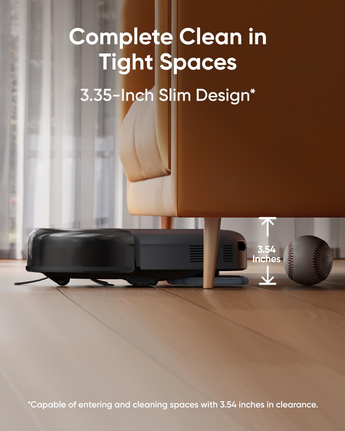 Robot Vacuum Cleaner With Mop 7000Pa Suction Ultra-Slim Black