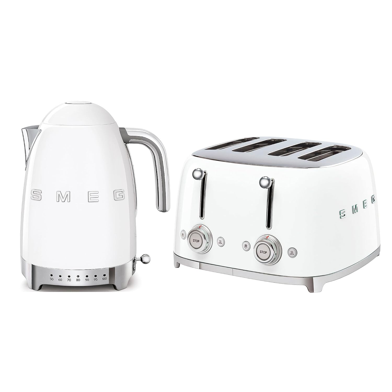 Kettle 1.7L 3kW Acoustic Alarm Pastel Green & Toaster 4 Slice 2kW Pastel Green