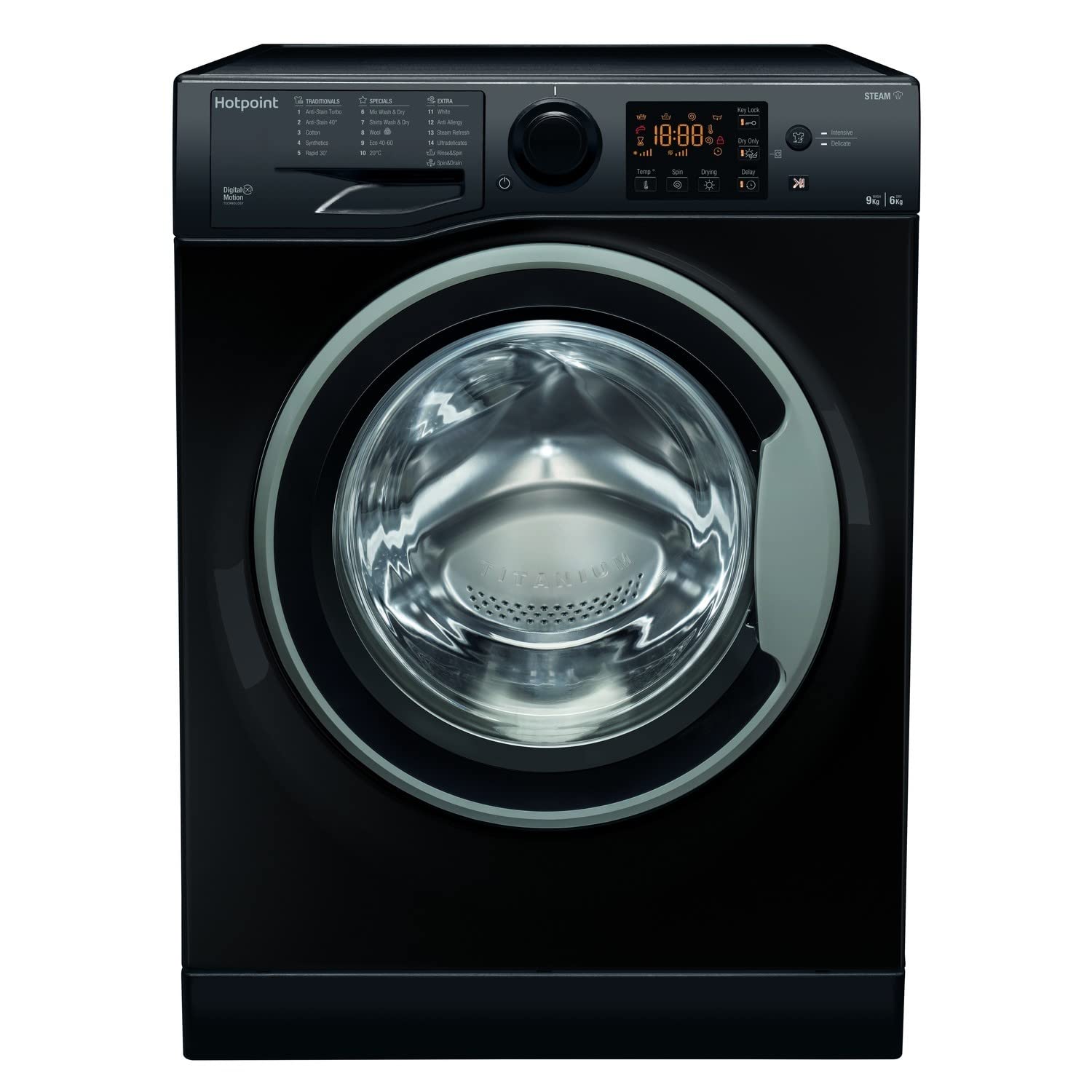 Freestanding Washer Dryer 9kg Wash 6kg Dry 1400rpm Black
