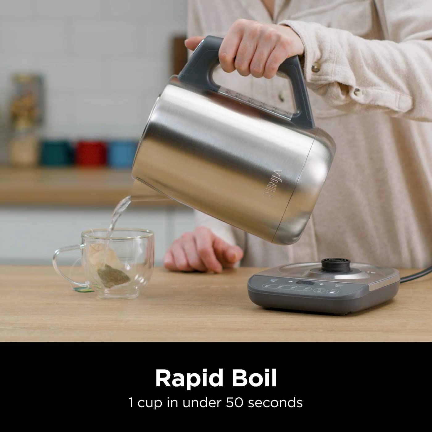 Temperature Control Kettle 1.7L 3000W Rapid Boil Stainless Steel