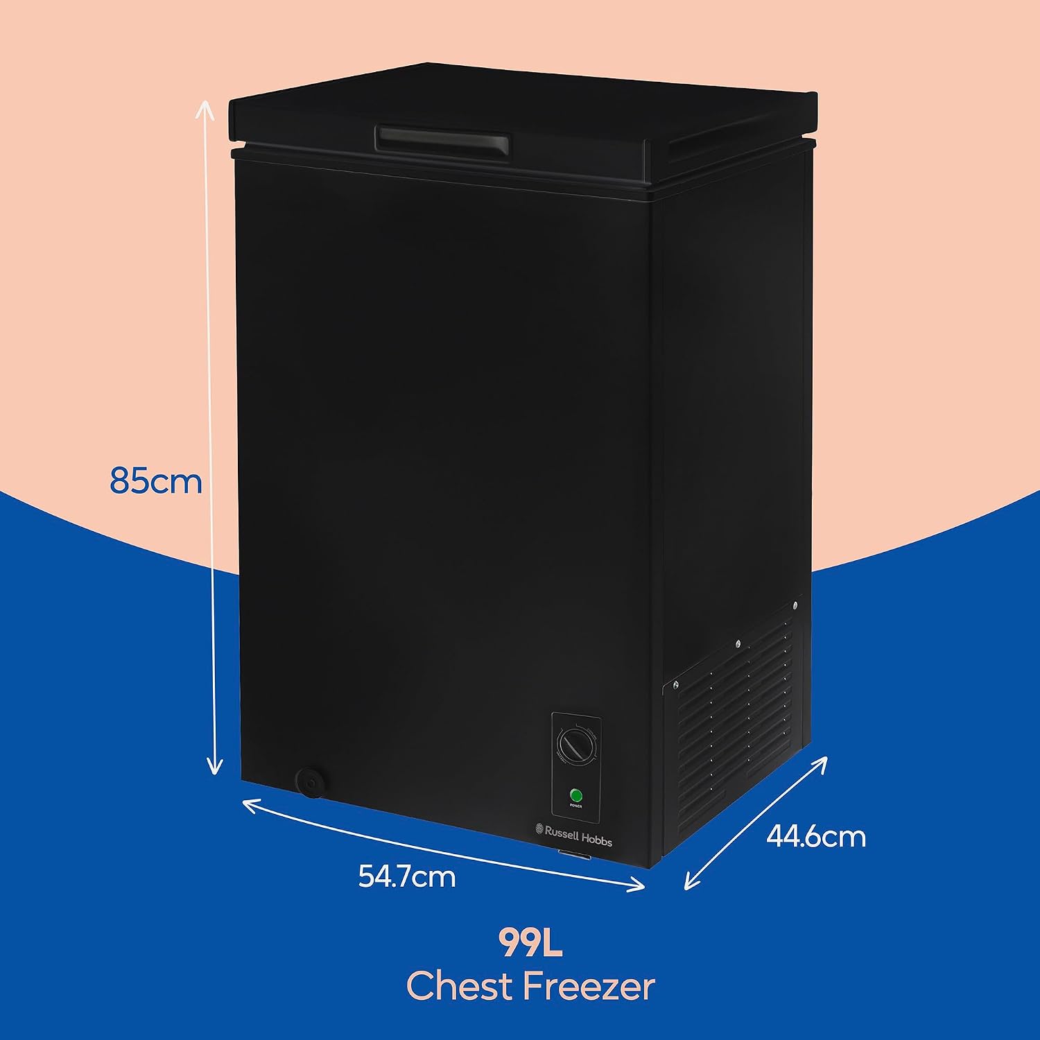 Chest Freezer 99L Freestanding With Adjustable Temperature Black