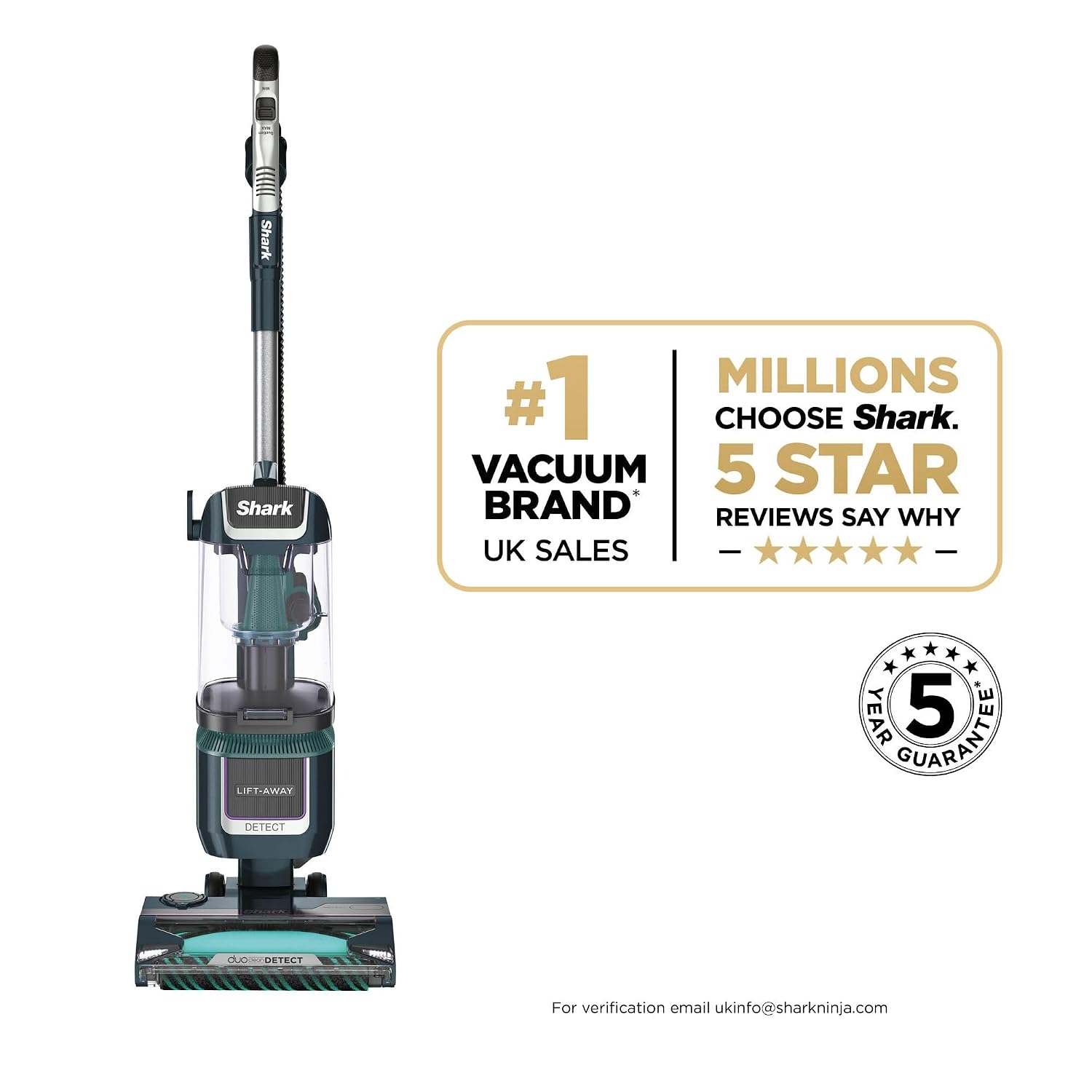 Upright Vacuum Cleaner 2.5L XL Dust Cup DuoClean Detect Corded Blue