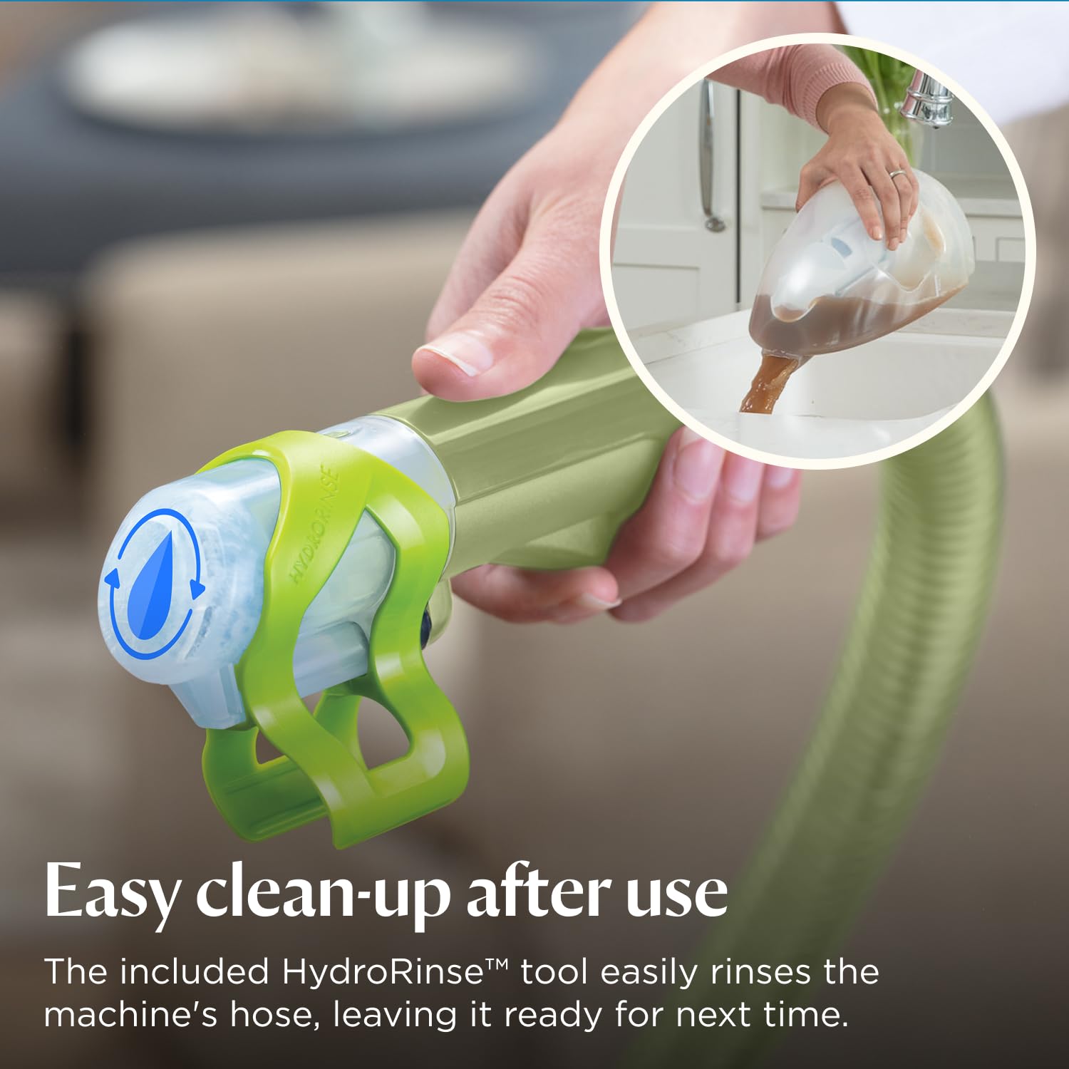 Portable Spot Cleaner 7800Pa Suction Dual Tank 1.4L Green