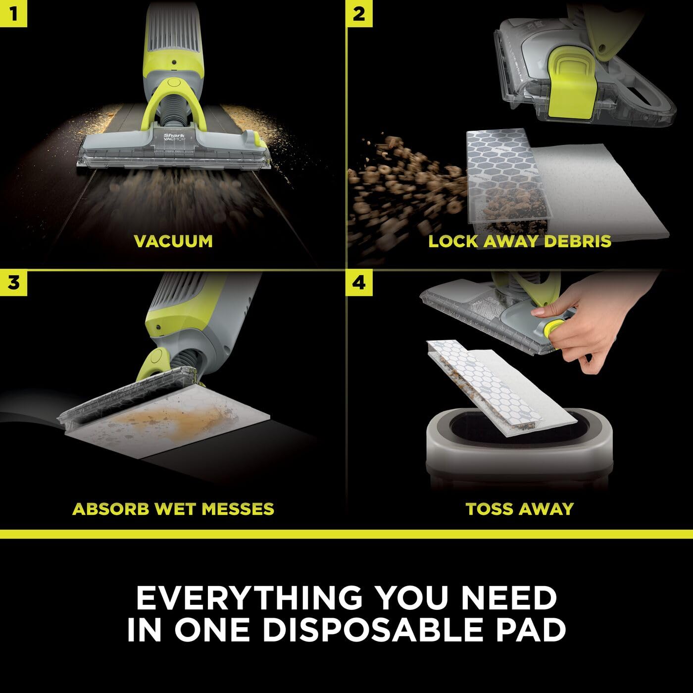 2-in-1 Cordless Hard Floor Vacuum Spray Mop Charcoal Grey
