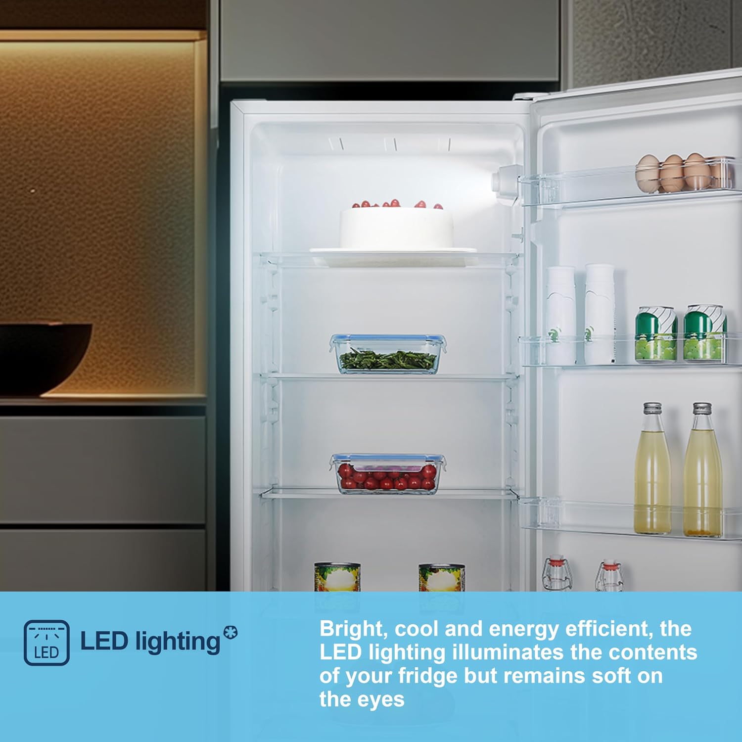 Freestanding Larder Fridge 242L 55cm White E Rated