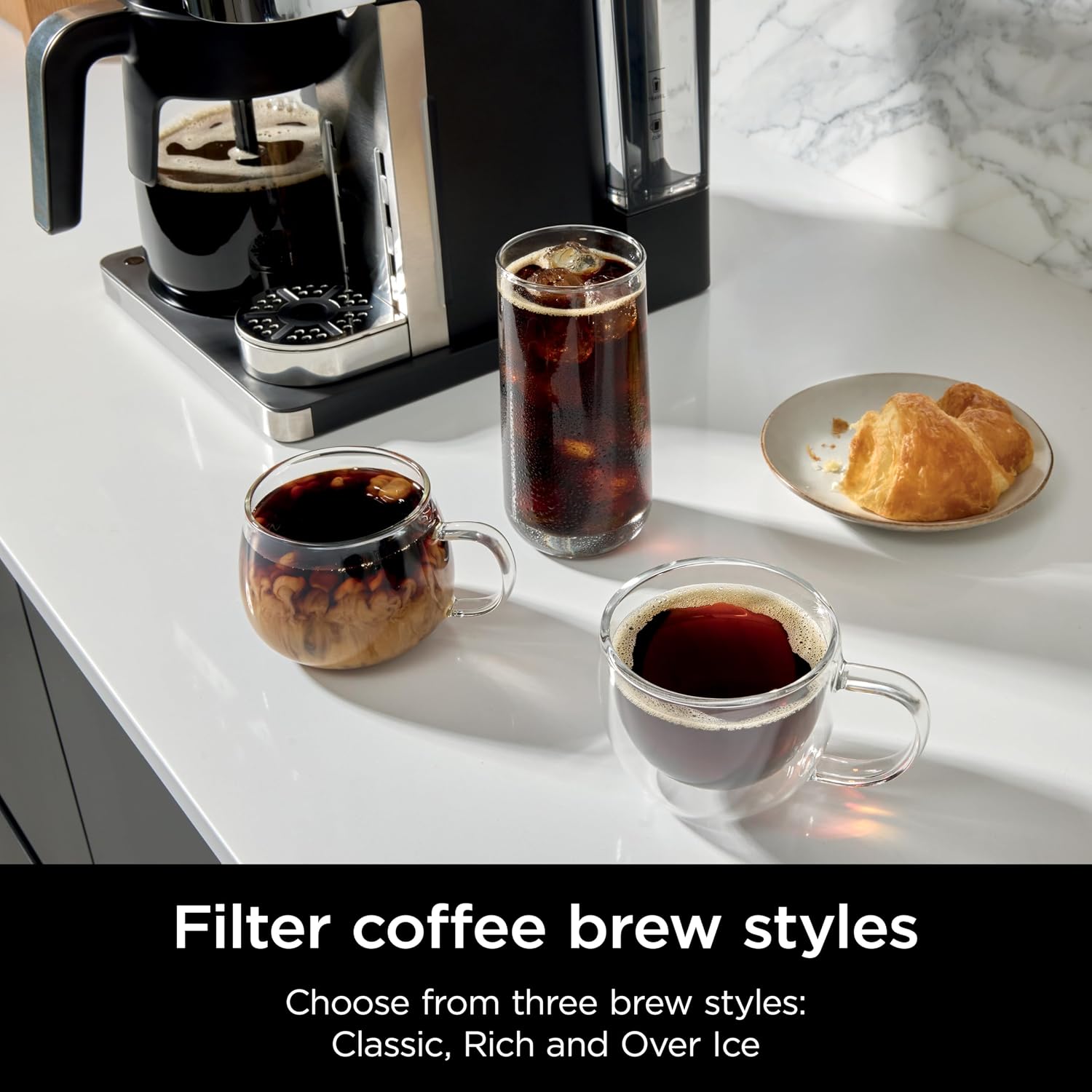 2-in-1 Filter Coffee And Pod Capsule Machine 1.8L Built-in Milk Frother Black