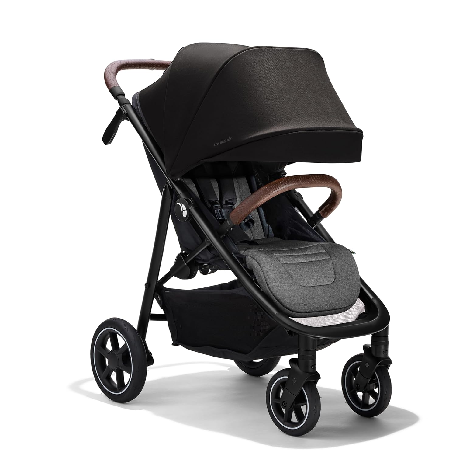 Baby Jogger City Mini Air Lightweight Stroller Rich Black - All-Terrain Wheel Suspension Adjustable Seat with Calf Support Compact Fold