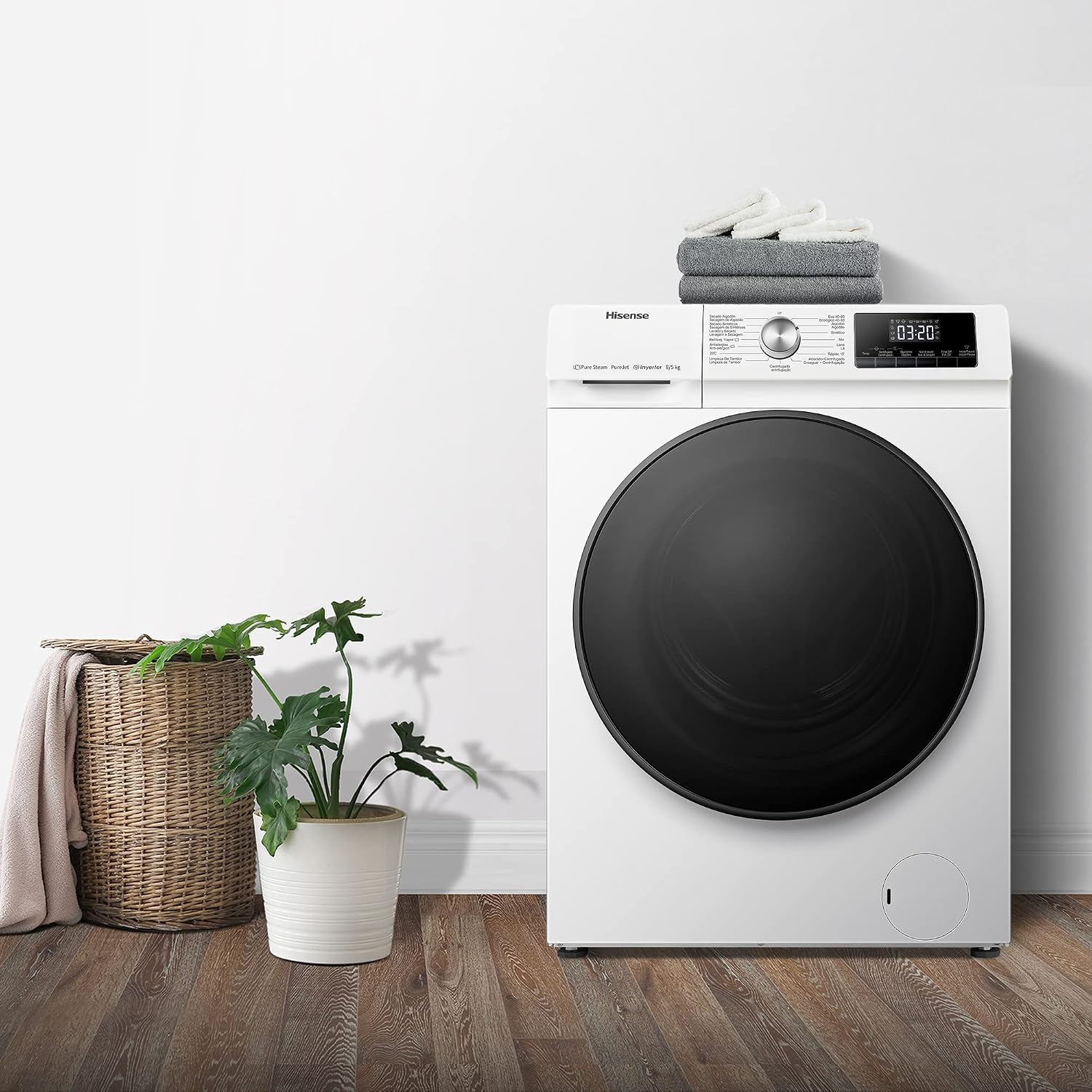 Freestanding Washer Dryer 8Kg Wash 5Kg Dry 1400Rpm Pure Steam White