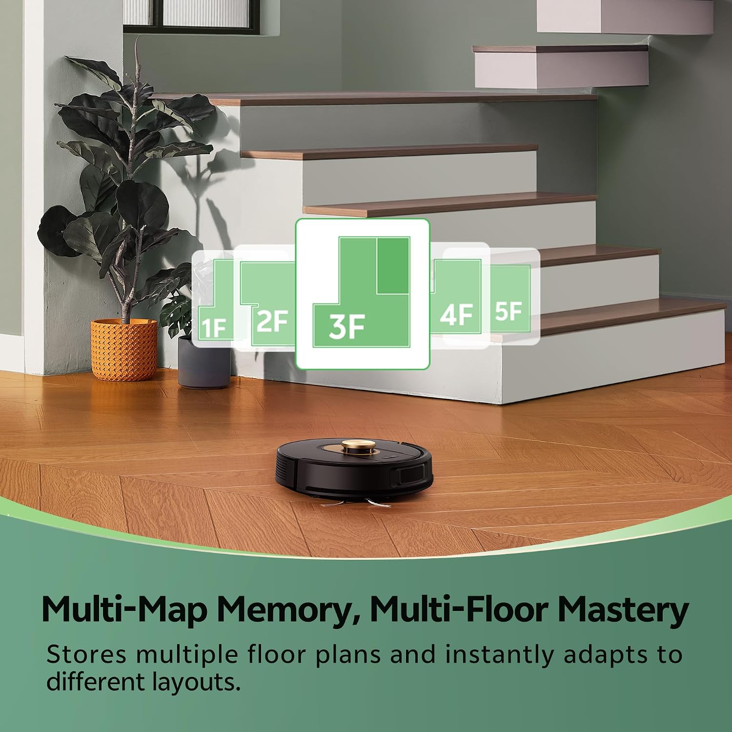 Robot Vacuum And Mop 8000Pa LiDAR Navigation 150 Min Black