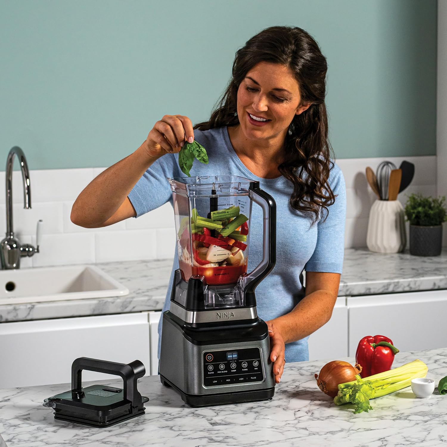 3-In-1 Food Processor And Blender With 5 Automatic Programs 1.8L Black