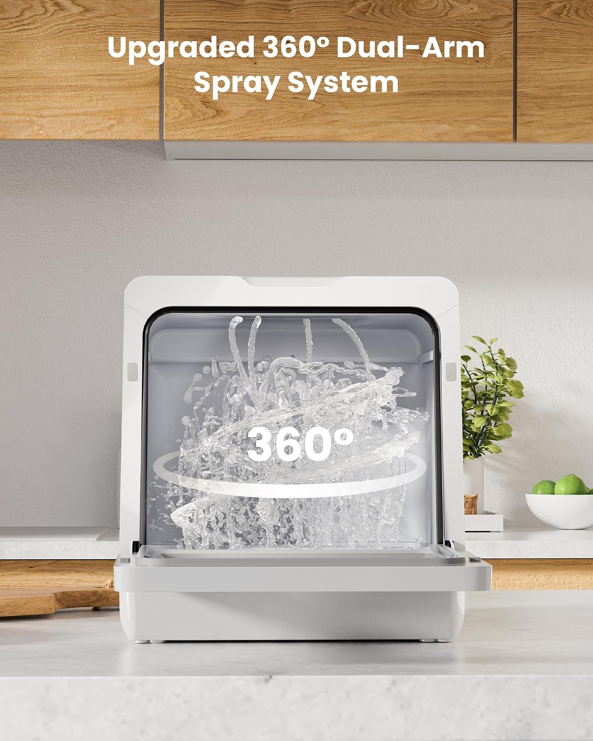 Countertop Dishwasher 5L 8 Programs With Water Softener Black