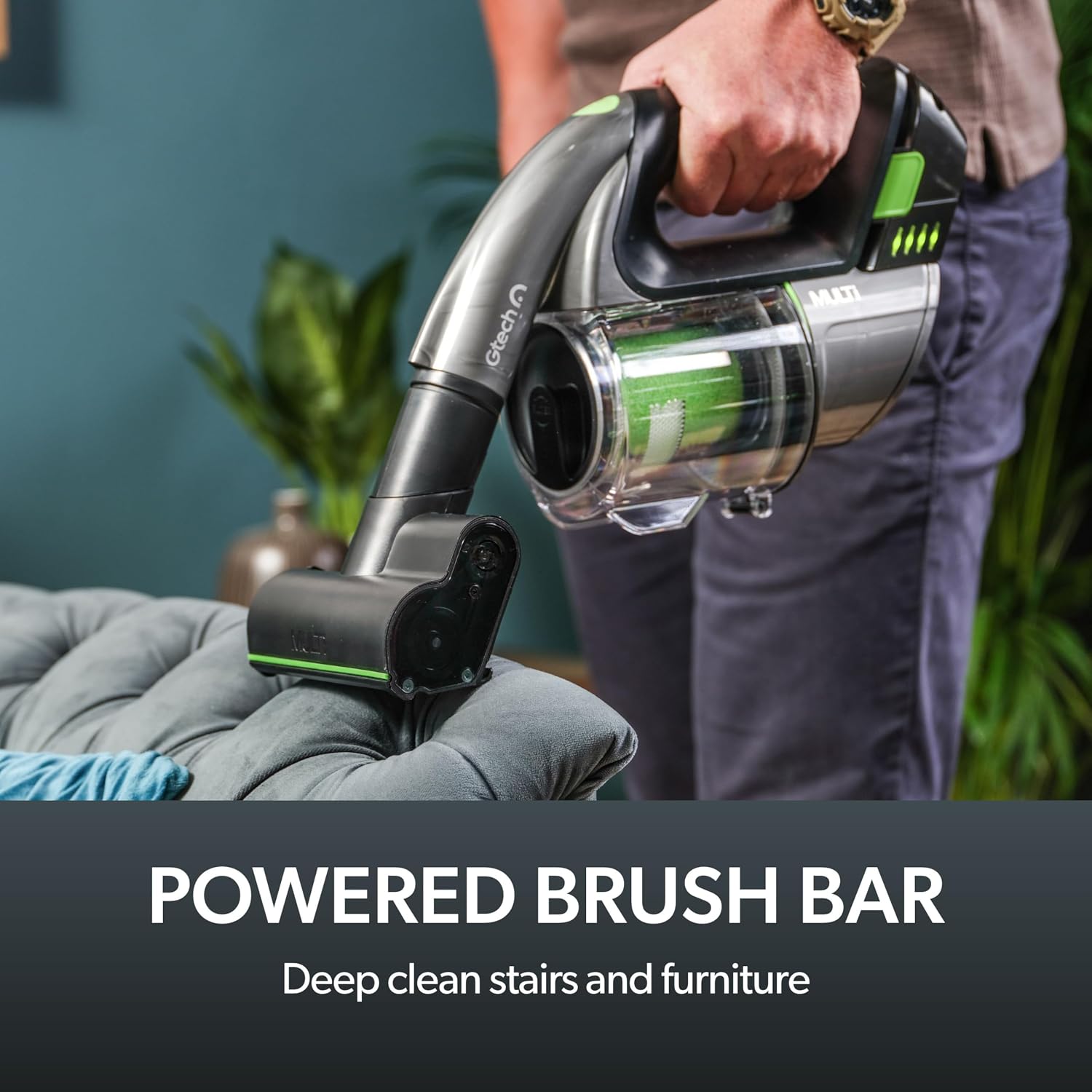 Cordless Handheld Vacuum Cleaner 22V 20-Minute Runtime Grey/Green/Black